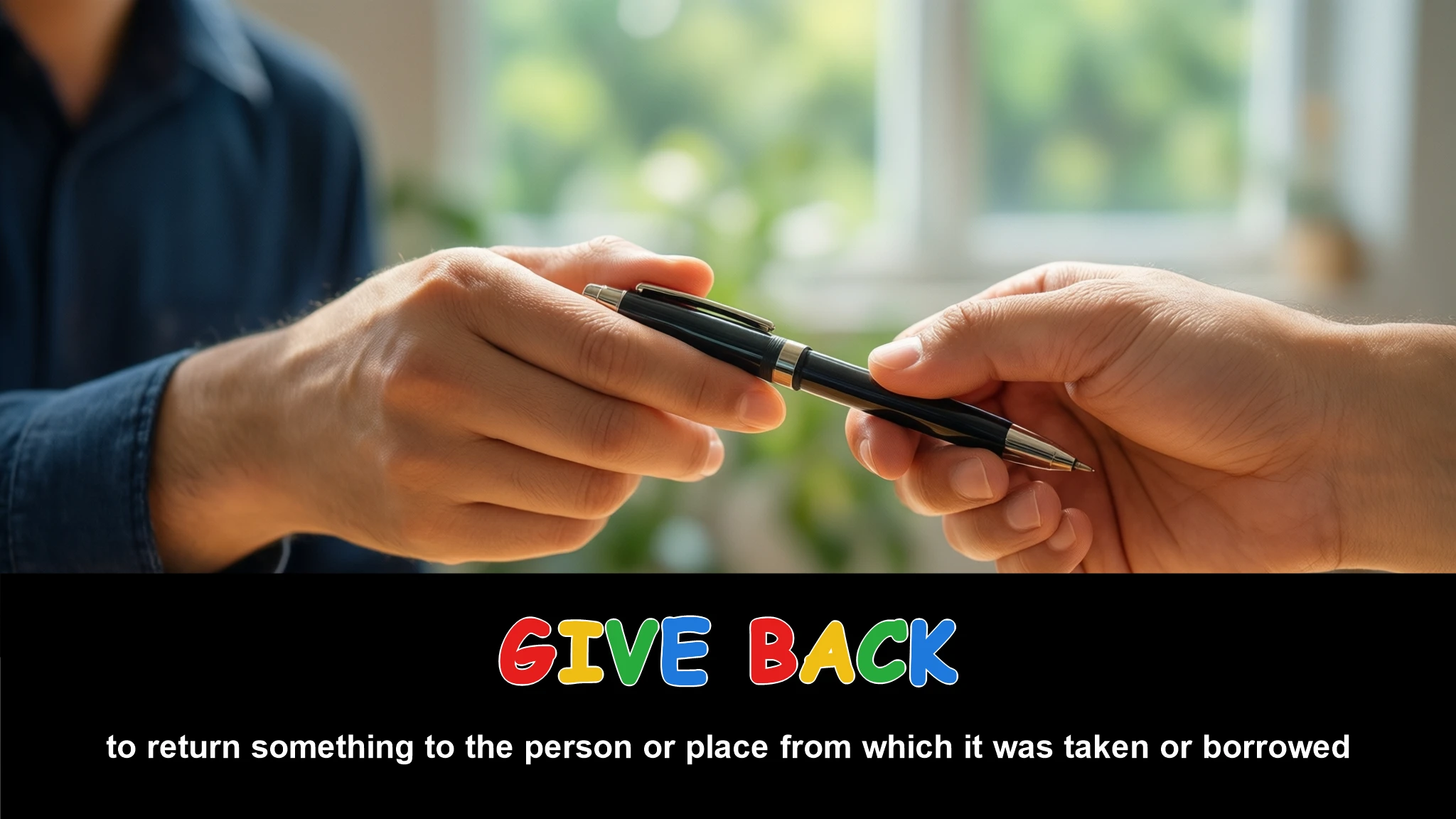 English Illustration for give back